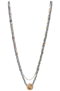 Solace Necklace - Gold/Grey