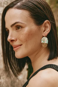 Solstice Mint Earring - Fan
