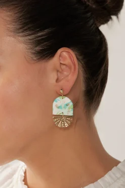Solstice Mint Earring - Fan