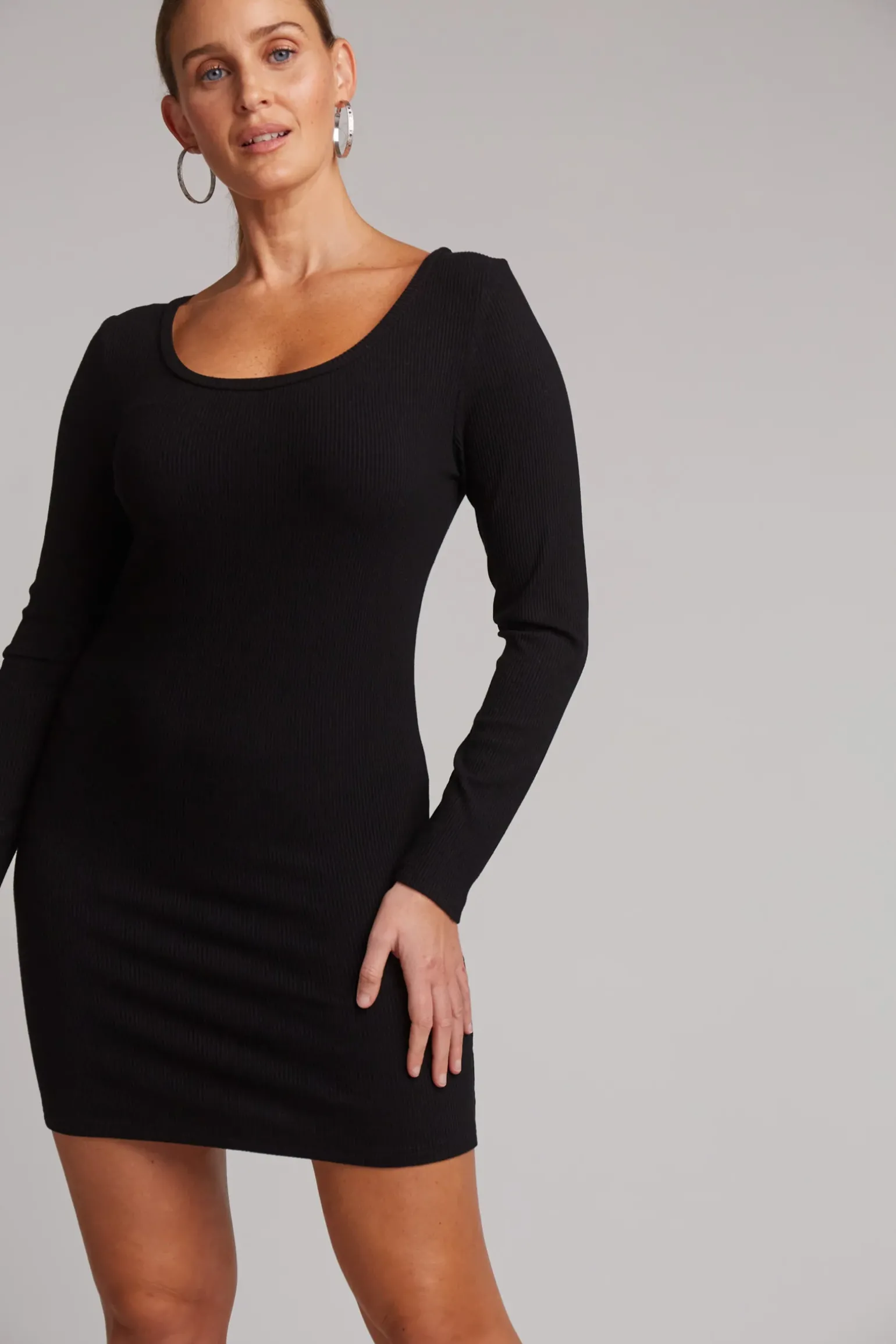 Studio Jersey Mini Dress - Ebony
