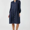 Studio Midi Shirt Dress - Navy