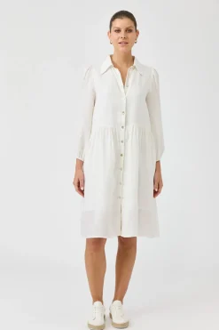 Studio Midi Shirt Dress - Salt