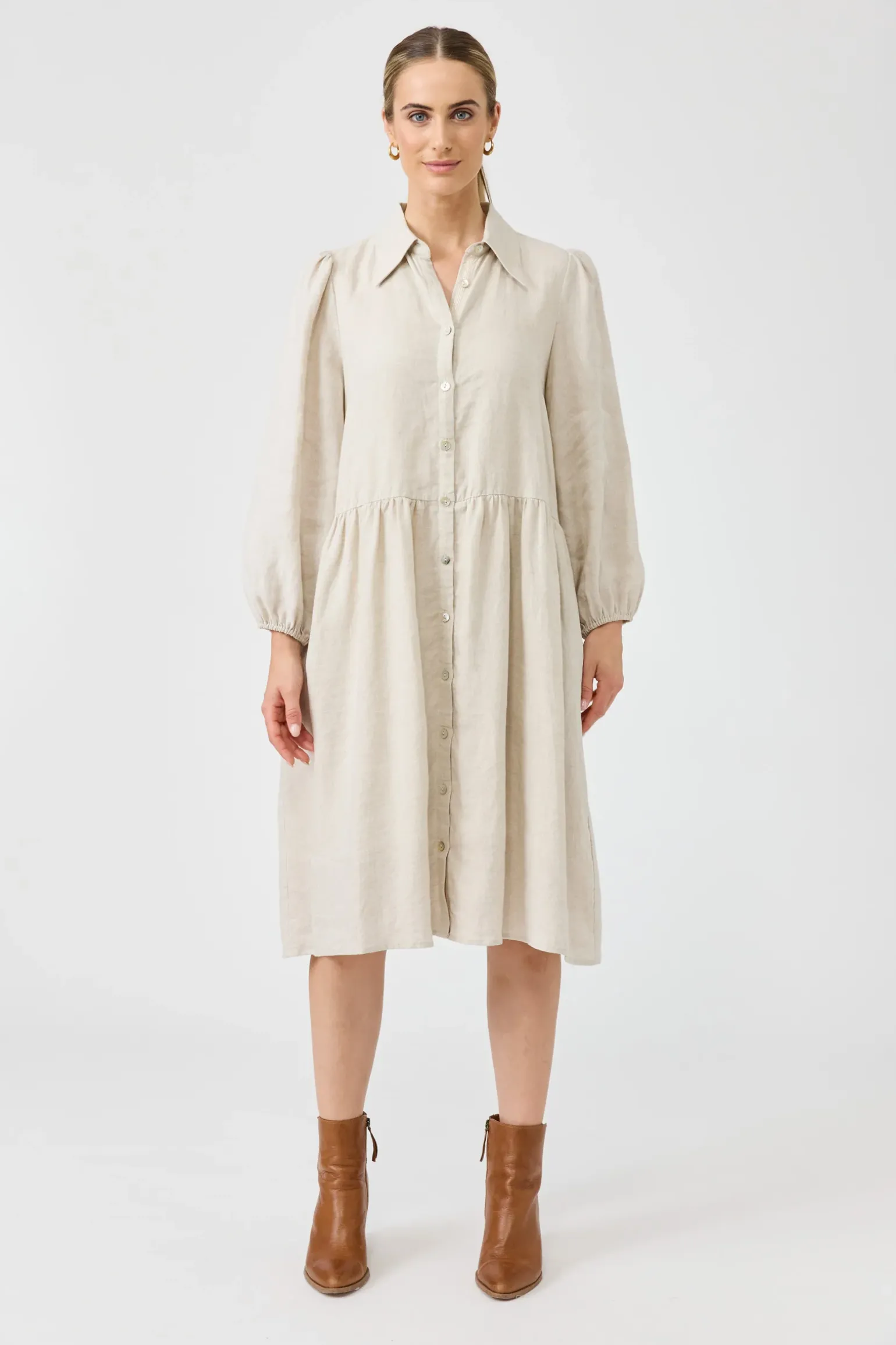 Studio Midi Shirt Dress - Tusk