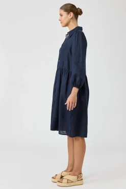 Studio Midi Shirt Dress - Navy
