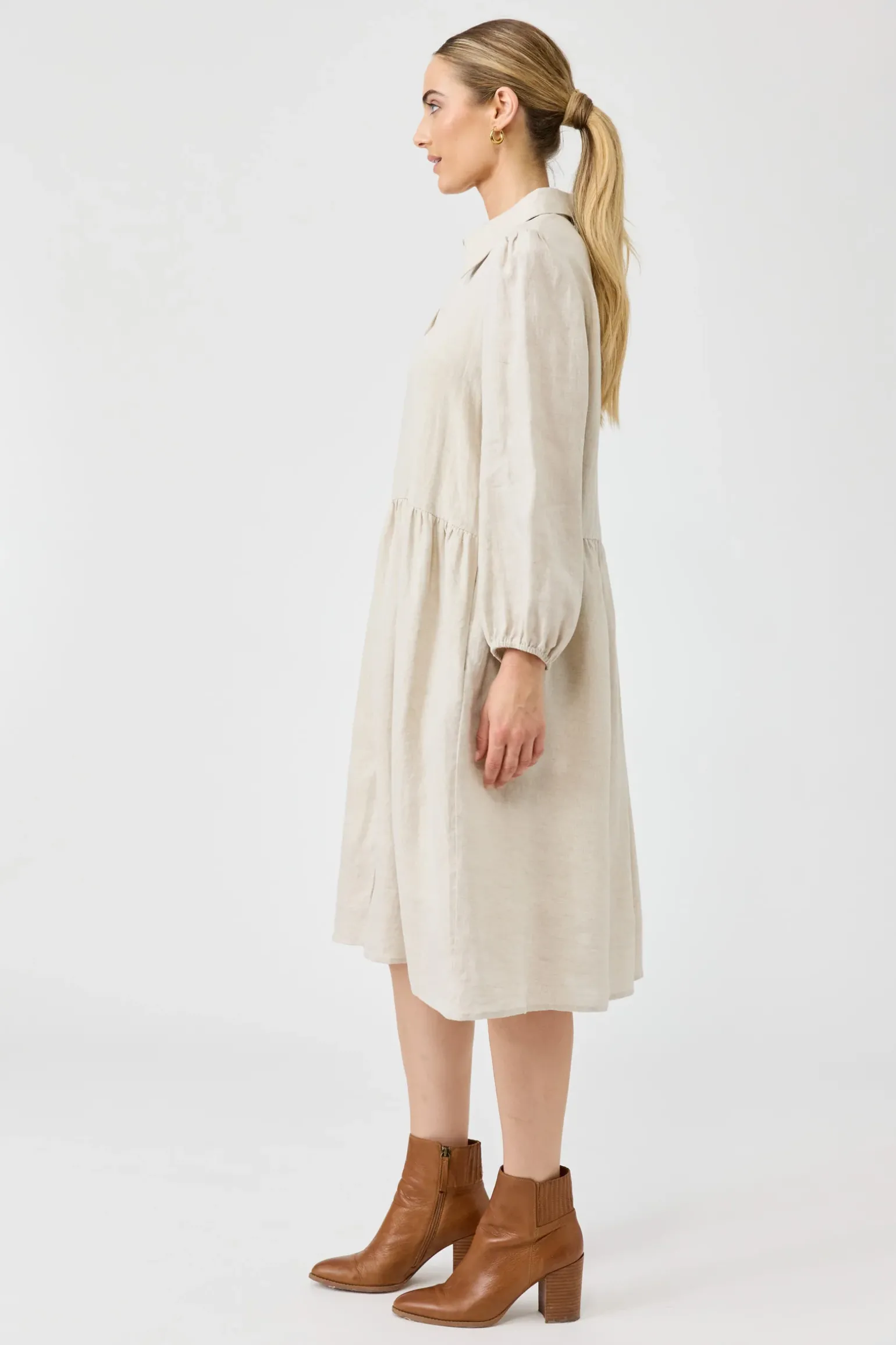 Studio Midi Shirt Dress - Tusk