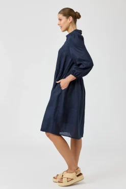 Studio Midi Shirt Dress - Navy