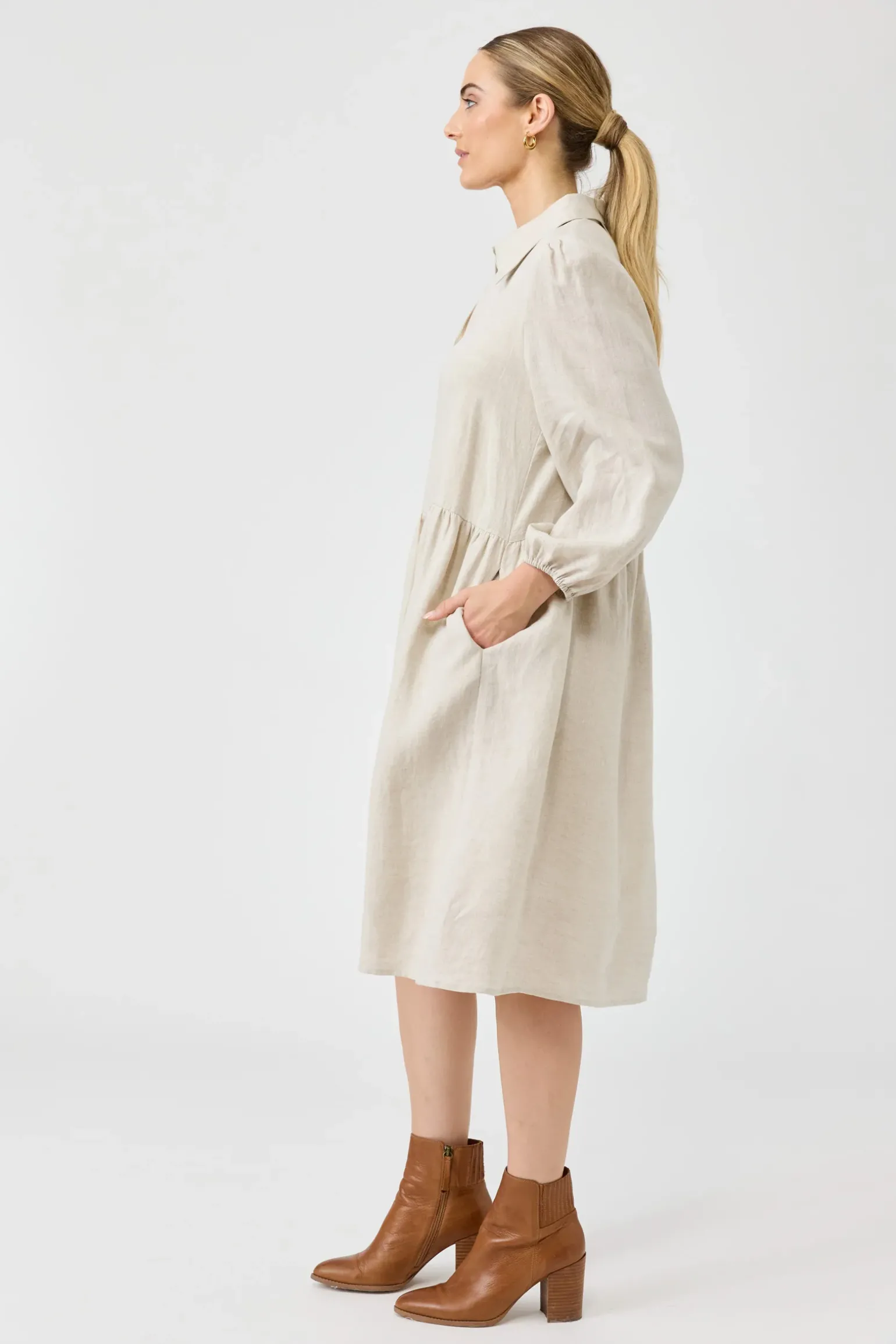 Studio Midi Shirt Dress - Tusk