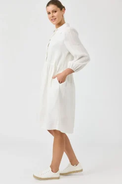 Studio Midi Shirt Dress - Salt