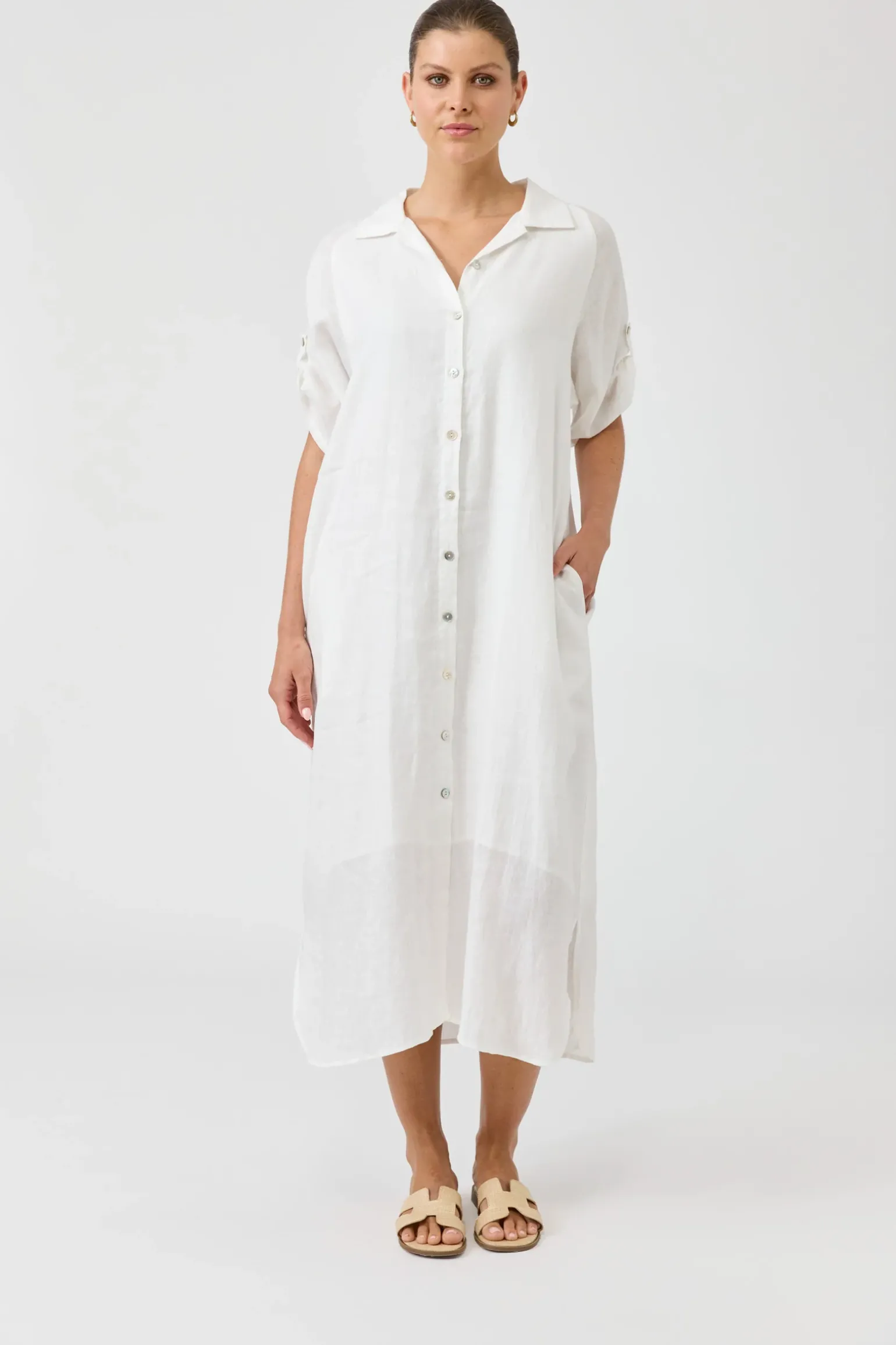Studio Shirt Dress - Salt