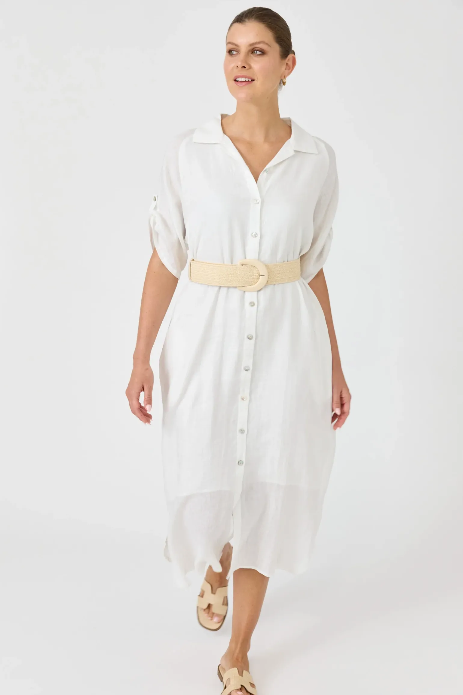 Studio Shirt Dress - Salt