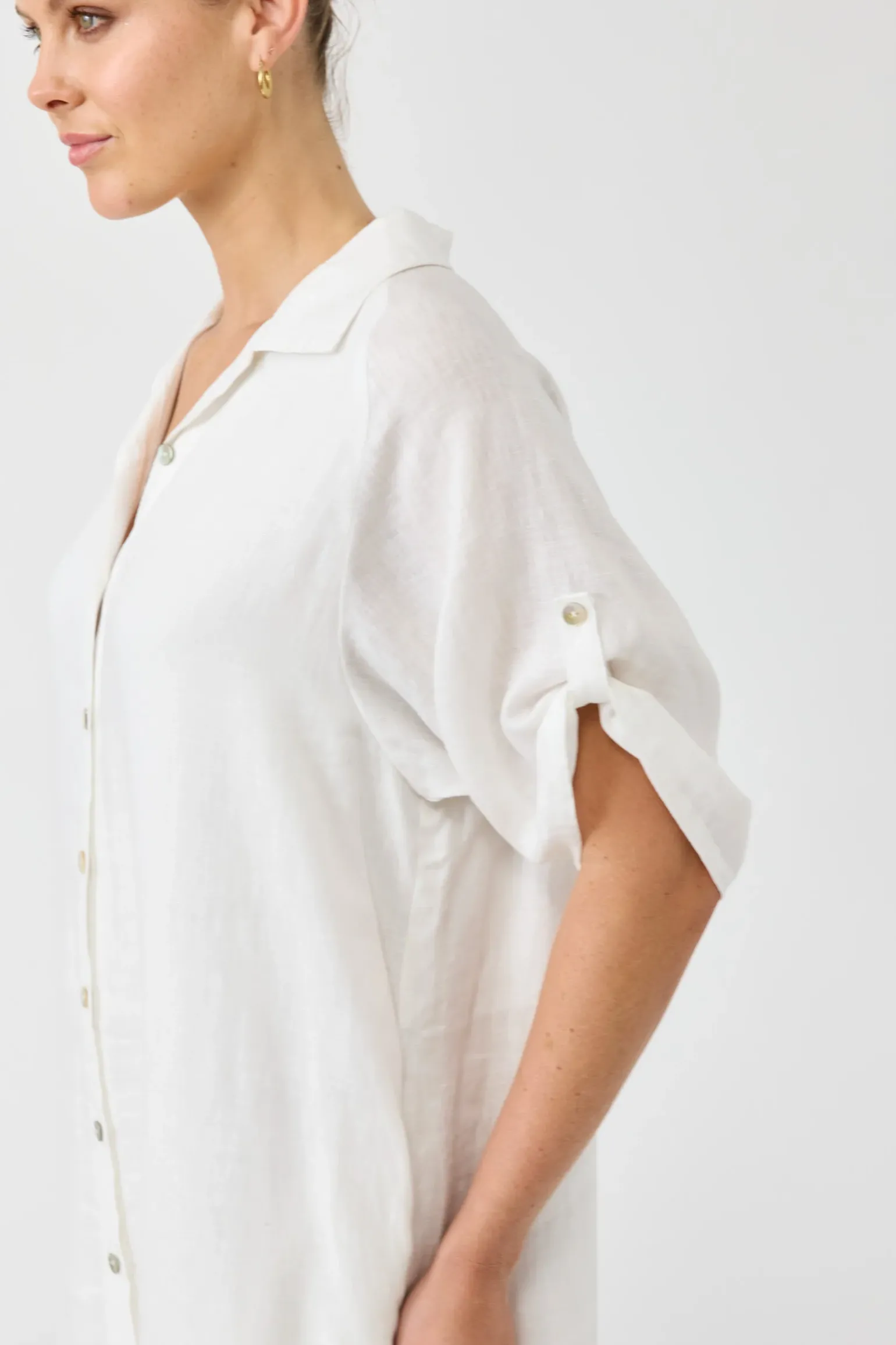 Studio Shirt Dress - Salt