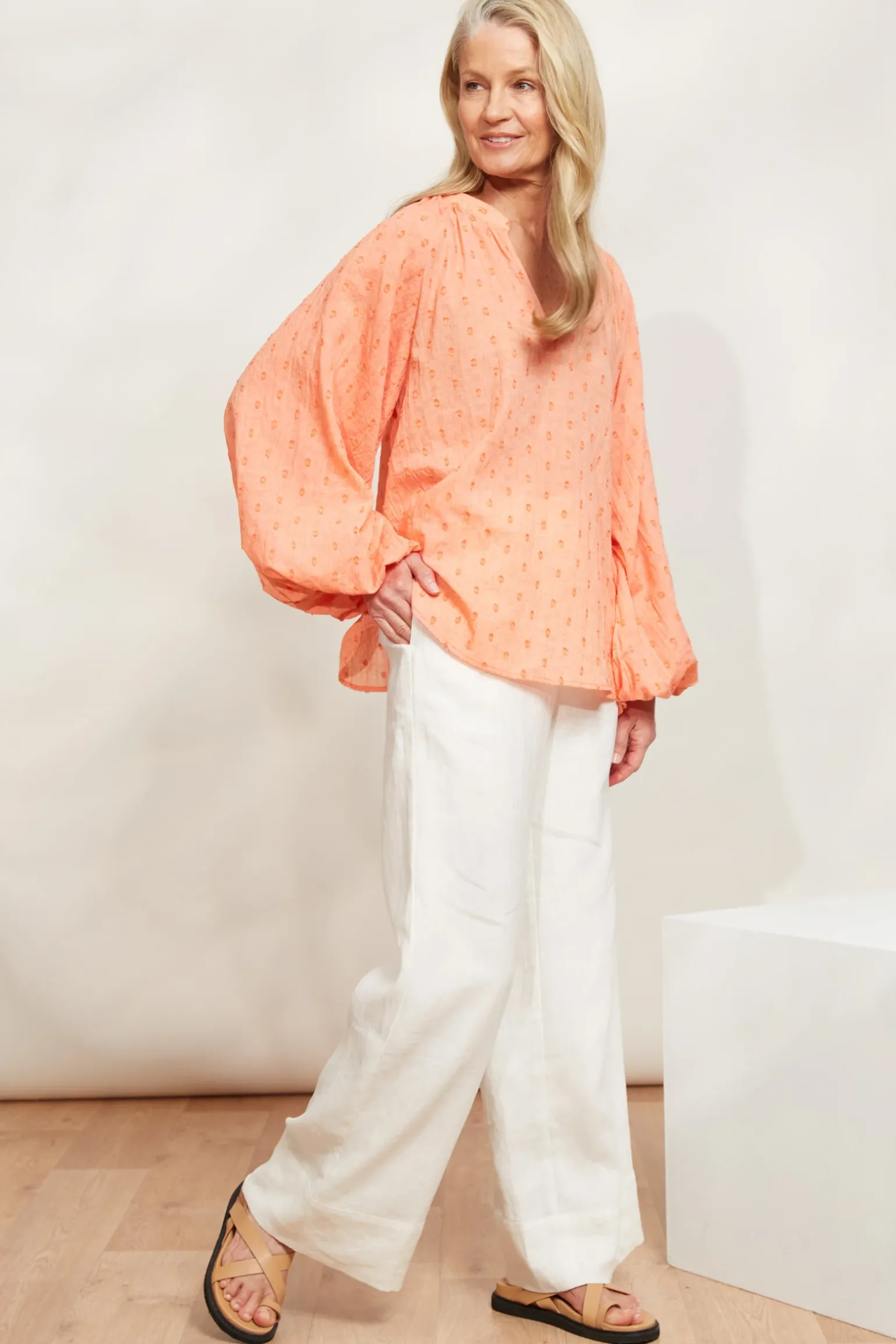 Zephyr Blouse - Papaya